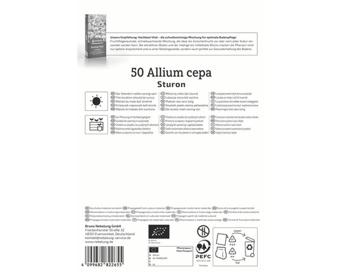 Balení 50 ks cibule Allium cepa Sturon, vhodné pro slunná místa a vyvýšené záhony