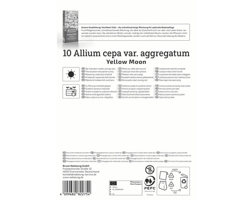 Balení 10 ks cibule Allium cepa var. aggregatum Yellow Moon s informacemi o stanovišti, výsadbě a množení