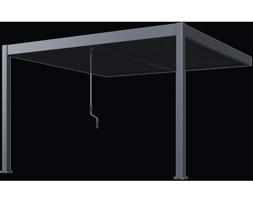 Lamelová pergola s klikovým mechanismem