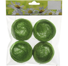 Čtyři zelená hnízda z rostlinných vláken v balení