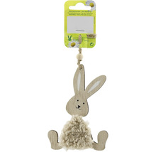 Závěsná velikonoční dekorace ze dřeva s motivem zajíčka