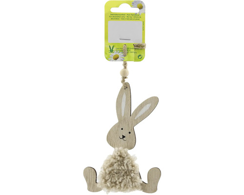 Velikonoční dekorace závěsná zajíc dřevěný 8 x 12 cm Závěsná velikonoční dekorace ze dřeva s motivem zajíčka