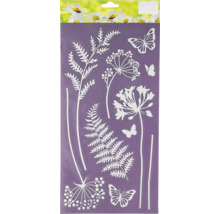 Dekorativní okenní fólie s motivy rostlin a motýlů