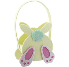 Velikonoční košík s motivem zajíčka, plstěný košík s držadlem