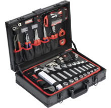 Otevřený kufřík s nářadím s různým nářadím