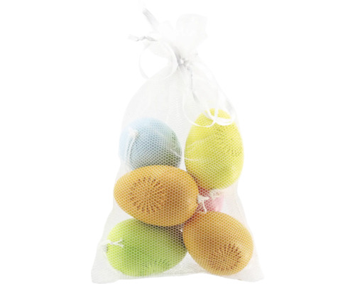 Velikonoční vajíčka plastová 6 cm barevná 6 ks Dekorativní velikonoční vajíčka v průhledném sáčku