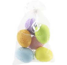 Vícebarevné koupelové houby v síťovém sáčku