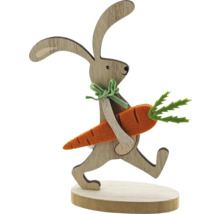 Dekorativní velikonoční zajíček ze dřeva s mrkví