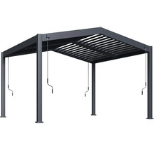 Kovová pergola s nastavitelnými lamelami pro zahradu