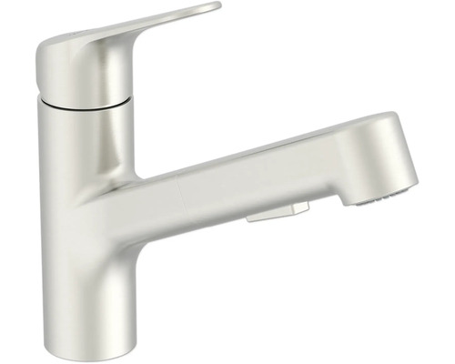 Dřezová baterie se sprchou KEO SHAZA nerezová ocel 120521 Kuchyňská baterie s výsuvnou sprchou