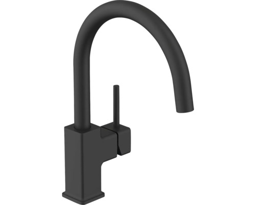 Dřezová baterie páková KEO TUBIG černá 120569 Černá kuchyňská baterie s vysokým výtokem