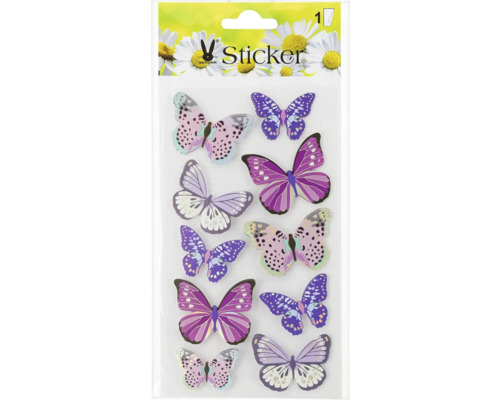 Samolepky motiv motýlů 10 ks Samolepky motýlů v balení