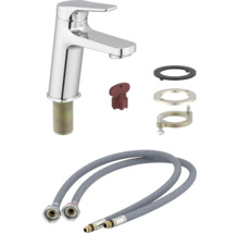 Umyvadlová baterie s montážním příslušenstvím a flexibilními připojovacími hadicemi