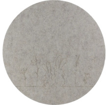 Kulatá plstěná podložka s motivem králíků a květin