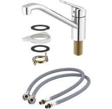 Kuchyňská baterie s připojovacími hadicemi a upevňovacím materiálem