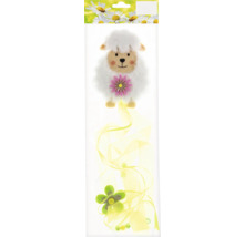 Dekorativní plyšová ovečka s stuhou v blistrovém balení