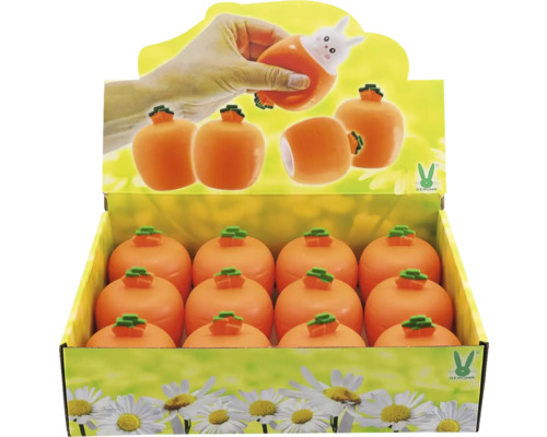 Krabice antistresových míčků s designem mrkve a králíka