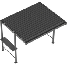 Pergola s lamelovou střechou a úložným prostorem