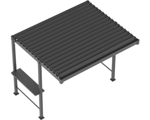 Pergola s lamelovou střechou a úložným prostorem