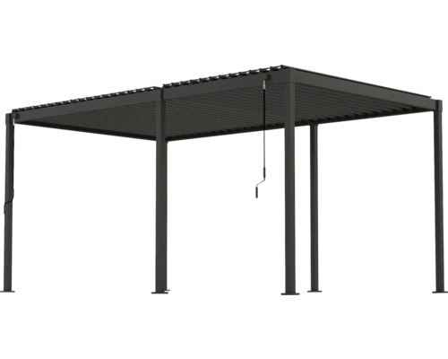 Pergola s lamelovou střechou a klikovým mechanismem pro venkovní použití