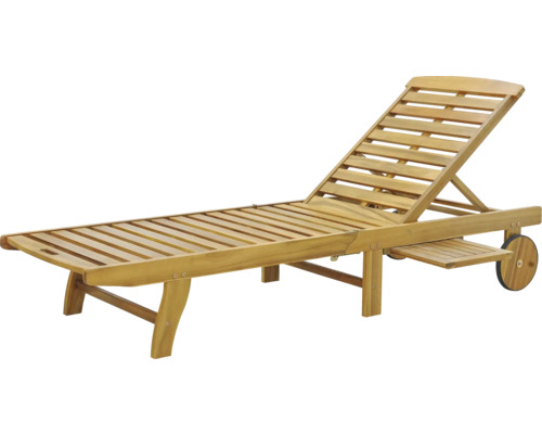 Dřevěné lehátko s nastavitelným opěradlem a kolečky