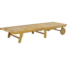 Dřevěné lehátko s kolečky do zahrady