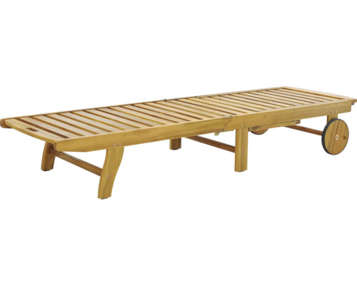 Dřevěné lehátko s kolečky do zahrady