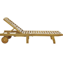 Dřevěné lehátko s kolečky a nastavitelným opěradlem