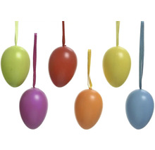 Vícebarevná velikonoční vajíčka s mašlemi k zavěšení