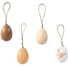 Čtyři dekorativní velikonoční vajíčka s věšáky