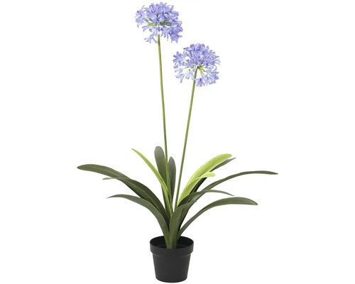 Umělá květina kalokvět v květináči Ø 80 x 105 cm světle modrá Umělá Agapanthe v květináči jako dekorace