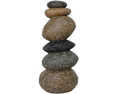 Dekorativní věž z umělých kamenů 41 cm Dekorativní kamenná skulptura se šesti naskládanými kameny