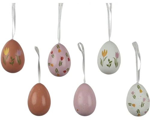 Velikonoční vajíčka k zavěšení, různé barvy a vzory