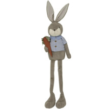 Plyšový zajíc s mrkví a kostkovanou košilí