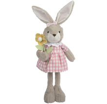 Plyšový zajíc s šaty a květinou