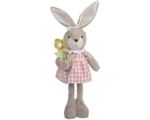 Plyšový zajíc s šaty a květinou