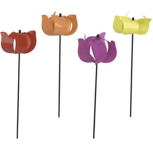 Větrníky do zahrady ve tvaru tulipánů v různých barvách