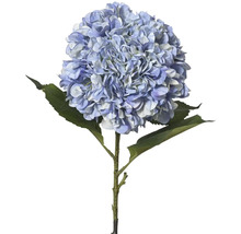 Modrá umělá hortenzie s stonkem a listy
