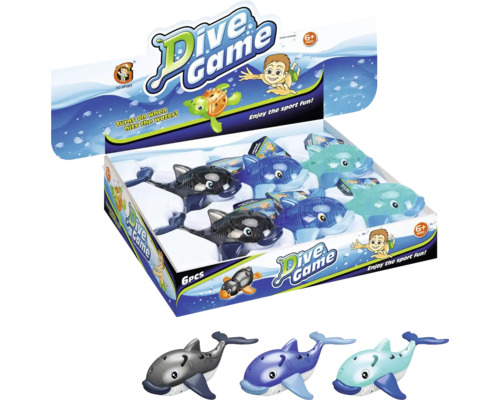Hračka do vody velryba svítící potápěcí 1 ks, různé barvy Potápěčská hra s plovoucími zvířecími figurkami v prezentační krabici