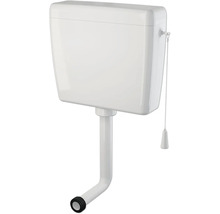 Nástěnná splachovací nádržka s tahovým ovládáním a připojovací trubkou