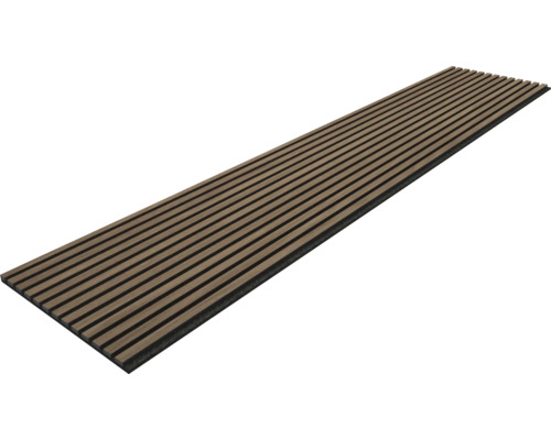 Akustický panel Sonava ořech Vasa jednostranně dýhovaná přírodní olejovaný 2600 x 520 x 21 mm Akustický panel s dřevěnými lamelami