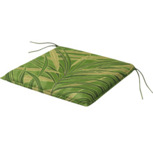 Čtvercový sedák se vzorem listů a vázacími pásky na zahradní nábytek