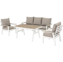 Zahradní nábytek se stolem, pohovkou a dvěma židlemi