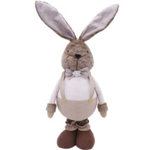 Plyšový zajíc s šlemi a motýlkem