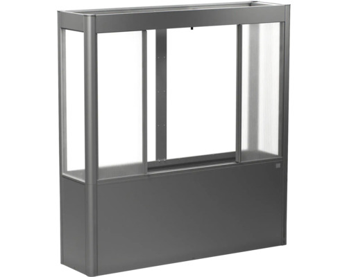 Zvýšený záhon s polykarbonátovými deskami a hliníkovým rámem