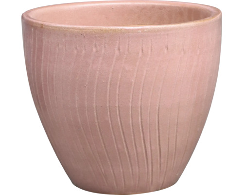 Keramický květináč s rýhovanou strukturou