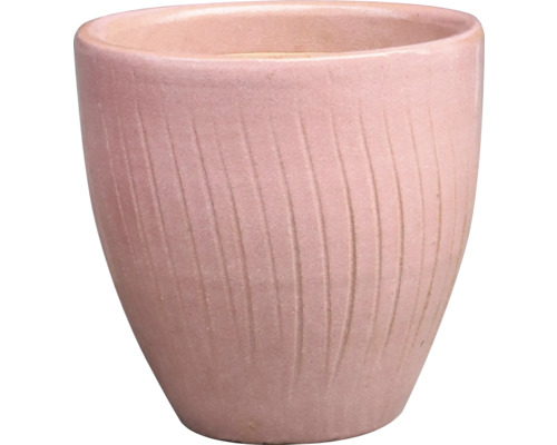 Keramický květináč s rýhovaným povrchem