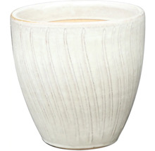 Keramický květináč s vertikálním drážkovaným vzorem