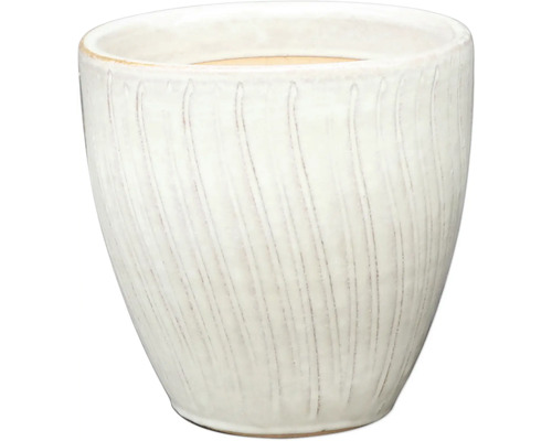 Keramický květináč s vertikálním drážkovaným vzorem