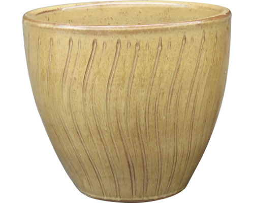 Keramický květináč s vertikálním rýhovaným vzorem